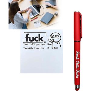 Unbranded (Red, 1pcs) Fresh Outta Fucks Pad And Pen, Funny Sticky Notes And Pen Set, To Do Unbranded (Red, 1pcs) Fresh Outta Fucks Pad And Pen, Funny Sticky Notes And Pen Set, To Do