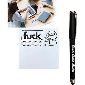 Unbranded (Black, 1pcs) Fresh Outta Fucks Pad And Pen, Funny Sticky Notes And Pen Set, To Unbranded (Black, 1pcs) Fresh Outta Fucks Pad And Pen, Funny Sticky Notes And Pen Set, To