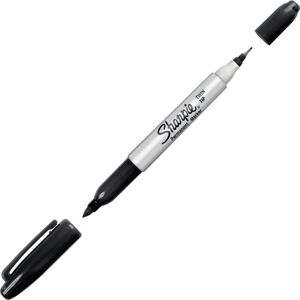Sharpie 32201 Twin-Tip Permanent Marker Fine/Ultra Fine Black (SAN32 Sharpie 32201 Twin-Tip Permanent Marker Fine/Ultra Fine Black (SAN32