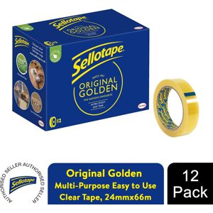 Sellotape Original Golden Multi-Purpose Easy-to-Use Clear Tape, 24mmx66m, 12 Pac Sellotape Original Golden Multi-Purpose Easy-to-Use Clear Tape, 24mmx66m, 12 Pac