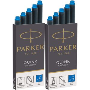 Parker Quink Washable Ink Fountain Pen Refill Cartridges 10 Blue Ink Refills (3 Parker Quink Washable Ink Fountain Pen Refill Cartridges 10 Blue Ink Refills (3
