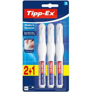 BIC Tipp-Ex 'Shake'n Squeeze', Correction Pens, Opaque Correction Fluid, 8 ml, Pack BIC Tipp-Ex 'Shake'n Squeeze', Correction Pens, Opaque Correction Fluid, 8 ml, Pack