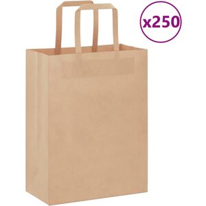 vidaXL Paper Carrier Bags - 250 pcs Brown 21x11x28 cm - Paper Bags vidaXL Paper Carrier Bags - 250 pcs Brown 21x11x28 cm - Paper Bags