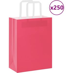 vidaXL Paper Carrier Bags - 250 pcs, Pink, 21x11x28 cm - Paper Carrier Bags vidaXL Paper Carrier Bags - 250 pcs, Pink, 21x11x28 cm - Paper Carrier Bags