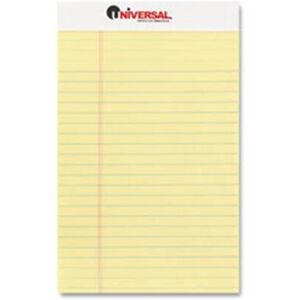 Universal Perforated Edge Writing Pad- Jr. Legal Rule- 5 x 8- Canary- 50-Sheet- Universal Perforated Edge Writing Pad- Jr. Legal Rule- 5 x 8- Canary- 50-Sheet-