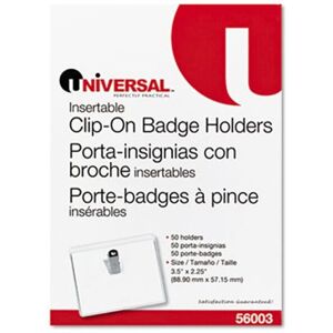 Universal Clip-On Clear Badge Holders with Inserts- Top Load- 2.25 x 3.5- White Universal Clip-On Clear Badge Holders with Inserts- Top Load- 2.25 x 3.5- White