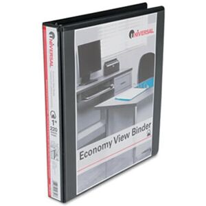 Universal Economy D-Ring Vinyl View Binder 1'' Capacity Black Universal Economy D-Ring Vinyl View Binder 1'' Capacity Black
