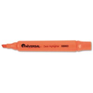 Universal Desk Highlighter- Chisel Tip- Fluorescent Orange- 12/Pk Universal Desk Highlighter- Chisel Tip- Fluorescent Orange- 12/Pk