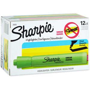 Sharpie Tank Style Highlighters Chisel Tip Fluorescent Green Box of 12 Sharpie Tank Style Highlighters Chisel Tip Fluorescent Green Box of 12
