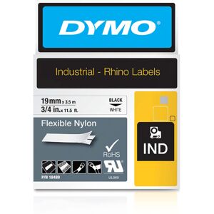 Dymo Rhino Industrial Flexible Nylon Labels 3/4"" x 11.5' Black Prin Dymo Rhino Industrial Flexible Nylon Labels 3/4"" x 11.5' Black Prin