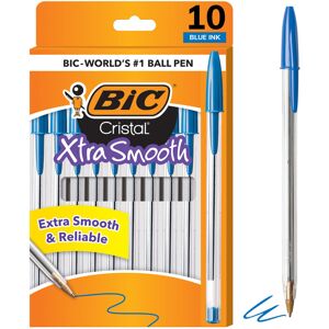 BIC Cristal Xtra Smooth Ballpoint Pen Medium Point 1.0mm Blue 10-Count BIC Cristal Xtra Smooth Ballpoint Pen Medium Point 1.0mm Blue 10-Count