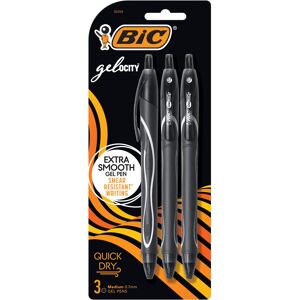 BIC Gel-Ocity Quick Dry Gel Pens Medium Point Retractable 0.7mm Black Ink Gel BIC Gel-Ocity Quick Dry Gel Pens Medium Point Retractable 0.7mm Black Ink Gel