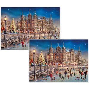 Carousel Pack of 2 Schwerin Castle - Christmas Advent Calendar Greetings Card & Envelope Carousel Pack of 2 Schwerin Castle - Christmas Advent Calendar Greetings Card & Envelope