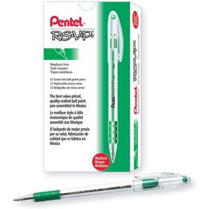 Pentel R.S.V.P. Ballpoint Pen Medium Point Green Ink (BK91-D) 12 Tot Pentel R.S.V.P. Ballpoint Pen Medium Point Green Ink (BK91-D) 12 Tot
