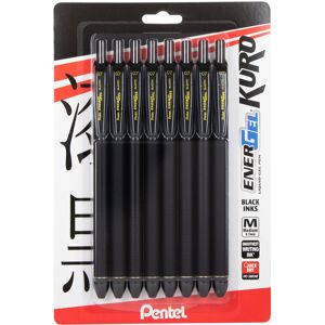 Pentel EnerGel Kuro Liquid Gel Pen (0.7mm) Medium line Black Ink 8 Pack Pentel EnerGel Kuro Liquid Gel Pen (0.7mm) Medium line Black Ink 8 Pack
