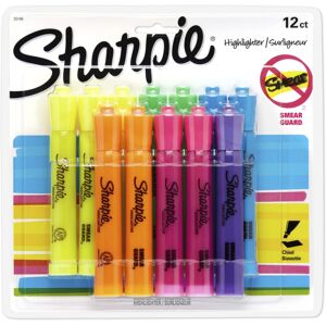 SHARPIE Tank Style Highlighters Chisel Tip Assorted 12 Count SHARPIE Tank Style Highlighters Chisel Tip Assorted 12 Count