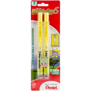 Pentel Handy-line S Retractable Highlighter Chisel Tip Yellow Ink 2/ Pack (SX Pentel Handy-line S Retractable Highlighter Chisel Tip Yellow Ink 2/ Pack (SX