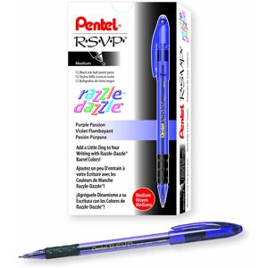 Pentel R.S.V.P. Razzle-Dazzle Ballpoint Pen Medium Line Violet Barre Pentel R.S.V.P. Razzle-Dazzle Ballpoint Pen Medium Line Violet Barre