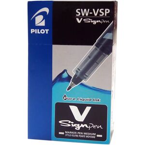 Pilot V Sign Black Pen- Pack of 12 Pilot V Sign Black Pen- Pack of 12