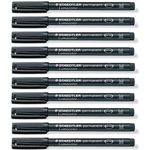 Staedtler Lumocolor Black Medium Permanent Marker Pens Pack of 10 Wate Staedtler Lumocolor Black Medium Permanent Marker Pens Pack of 10 Wate