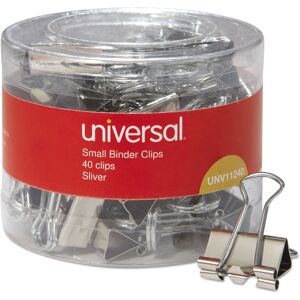 Universal 11240 Small Binder Clips 3/8-Inch Capacity 3/4-Inch Wide Silver 40 Universal 11240 Small Binder Clips 3/8-Inch Capacity 3/4-Inch Wide Silver 40