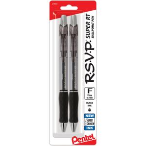 Pentel RSVP Super RT Ballpoint Pen (0.7mm) Fine Line Black Ink 2-Pk Pentel RSVP Super RT Ballpoint Pen (0.7mm) Fine Line Black Ink 2-Pk