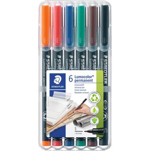 STAEDTLER 313 WP6 Lumocolor Universal Permanent Superfine Pens - Assor STAEDTLER 313 WP6 Lumocolor Universal Permanent Superfine Pens - Assor