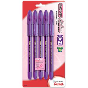 Pentel R.S.V.P. Colors Ballpoint Pen 1.0mm Medium Line Violet Ink 5 Pack (BK Pentel R.S.V.P. Colors Ballpoint Pen 1.0mm Medium Line Violet Ink 5 Pack (BK