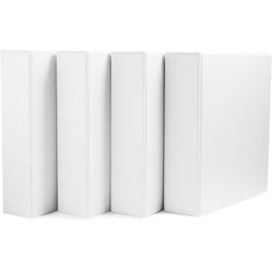 Amazon Basics 3 Ring Binder with 2 Inch D-Ring and Clear Overlay White 4-Pack Amazon Basics 3 Ring Binder with 2 Inch D-Ring and Clear Overlay White 4-Pack