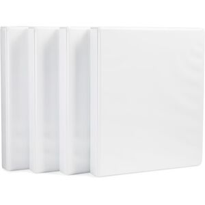 Amazon Basics 3 Ring Binder with 1 Inch D-Ring and Clear Overlay White Pack of Amazon Basics 3 Ring Binder with 1 Inch D-Ring and Clear Overlay White Pack of