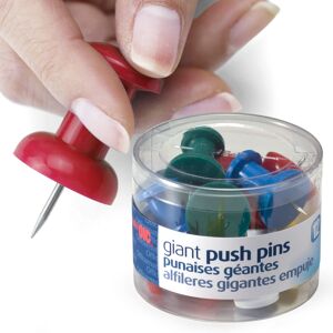 Officemate Giant Push Pins 1.5 Inch Assorted Colors Tub of 12 (92902) Officemate Giant Push Pins 1.5 Inch Assorted Colors Tub of 12 (92902)