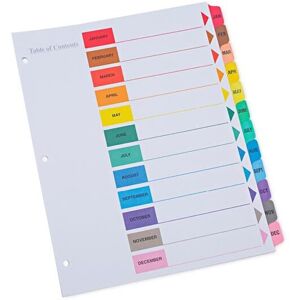 Universal B1428077 Deluxe Table of Contents Dividers for Printers - 12 Tab - Mon Universal B1428077 Deluxe Table of Contents Dividers for Printers - 12 Tab - Mon