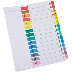 Universal B1428213 Deluxe Table of Contents Dividers for Printers - Assorted Col Universal B1428213 Deluxe Table of Contents Dividers for Printers - Assorted Col