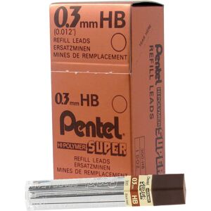 Pentel Super Hi-Polymer Lead 0.3mm HB Box of 12 Tubes 300-HB Pentel Super Hi-Polymer Lead 0.3mm HB Box of 12 Tubes 300-HB