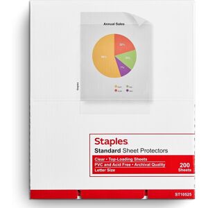 Staples Top Loading 2.4 Mil Clear Sheet Protectors 200 Count. Staples Top Loading 2.4 Mil Clear Sheet Protectors 200 Count.