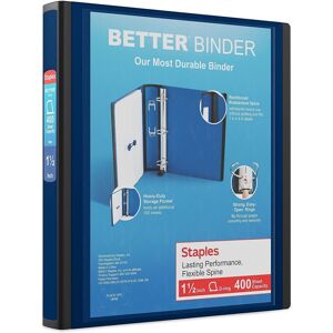 Staples Better 1.5-Inch 3-Ring View Binder Blue (13400) Staples Better 1.5-Inch 3-Ring View Binder Blue (13400)