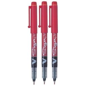 Pilot Red V Sign Pen Liquid Ink Medium 2mm Nib Tip 0.6mm Line Width V-Sign Fibre Pilot Red V Sign Pen Liquid Ink Medium 2mm Nib Tip 0.6mm Line Width V-Sign Fibre