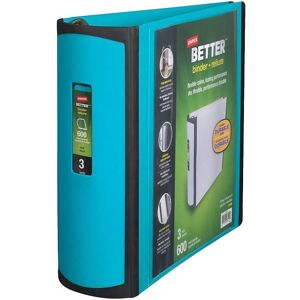 STAPLES 3 Inch BetterView Binder with D-Rings Teal STAPLES 3 Inch BetterView Binder with D-Rings Teal