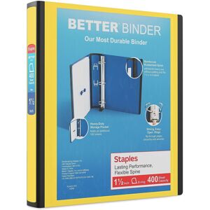 Staples 827605 1.5-Inch D-Ring Better Binder Yellow (19060) Staples 827605 1.5-Inch D-Ring Better Binder Yellow (19060)