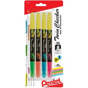 Pentel Twin checker Dual-Tip Highlighter Chisel Tip Assorted Colors (GF/Gk/GP/ Pentel Twin checker Dual-Tip Highlighter Chisel Tip Assorted Colors (GF/Gk/GP/