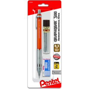 Pentel Arts GraphGear 300 Mechanical Pencil 0.3mm Extra-fine line Orange Barre Pentel Arts GraphGear 300 Mechanical Pencil 0.3mm Extra-fine line Orange Barre