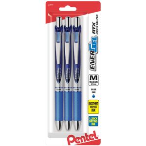 Pentel EnerGel Deluxe RTX Gel Ink Pens 0.7 Millimeter Metal Tip Blue Ink 3-Pa Pentel EnerGel Deluxe RTX Gel Ink Pens 0.7 Millimeter Metal Tip Blue Ink 3-Pa