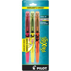 PILOT FriXion Light Erasable Highlighters Chisel Point Assorted Colors Box of Si PILOT FriXion Light Erasable Highlighters Chisel Point Assorted Colors Box of Si