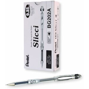 Pentel Arts Slicci 0.25 mm Extra Fine Gel Pen Black Ink Box of 12 (BG202-A) Pentel Arts Slicci 0.25 mm Extra Fine Gel Pen Black Ink Box of 12 (BG202-A)
