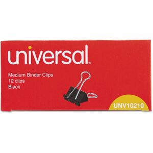 Universal 10210 Medium Binder Clips 5/8-Inch Capacity 1 1/4-Inch Wide Black Universal 10210 Medium Binder Clips 5/8-Inch Capacity 1 1/4-Inch Wide Black