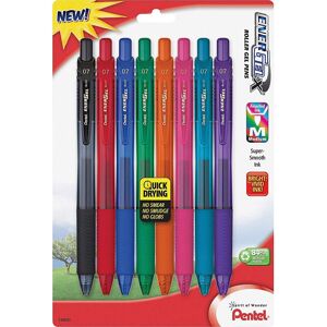 Pentel EnerGel-X Colors Retractable Liquid Gel Pen 0.7mm Metal Tip Assorted I Pentel EnerGel-X Colors Retractable Liquid Gel Pen 0.7mm Metal Tip Assorted I