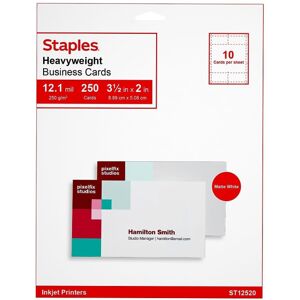 Staples 610381 Inkjet Business Cards 2-Inch x 3 1/2-Inch Matte White 250/Cards Staples 610381 Inkjet Business Cards 2-Inch x 3 1/2-Inch Matte White 250/Cards