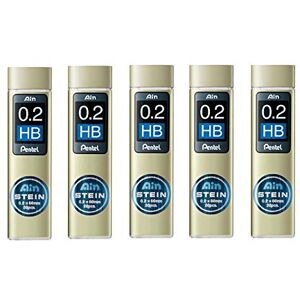 Pentel Ain Mechanical Pencil Leads 0.2mm HB 5 Pack/total 100 Leads Value Set Pentel Ain Mechanical Pencil Leads 0.2mm HB 5 Pack/total 100 Leads Value Set