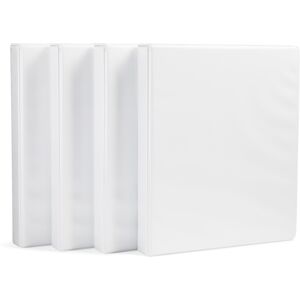 Amazon Basics 3-Ring Binder 1-Inch - White 4-Pack Amazon Basics 3-Ring Binder 1-Inch - White 4-Pack