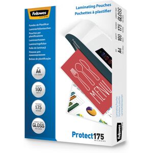 Fellowes Protect A4 175 Micron Glossy Laminating Pouches (Pack of 100), 53087 Fellowes Protect A4 175 Micron Glossy Laminating Pouches (Pack of 100), 53087